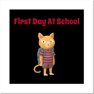 First Day at School Kitty Posters and Art